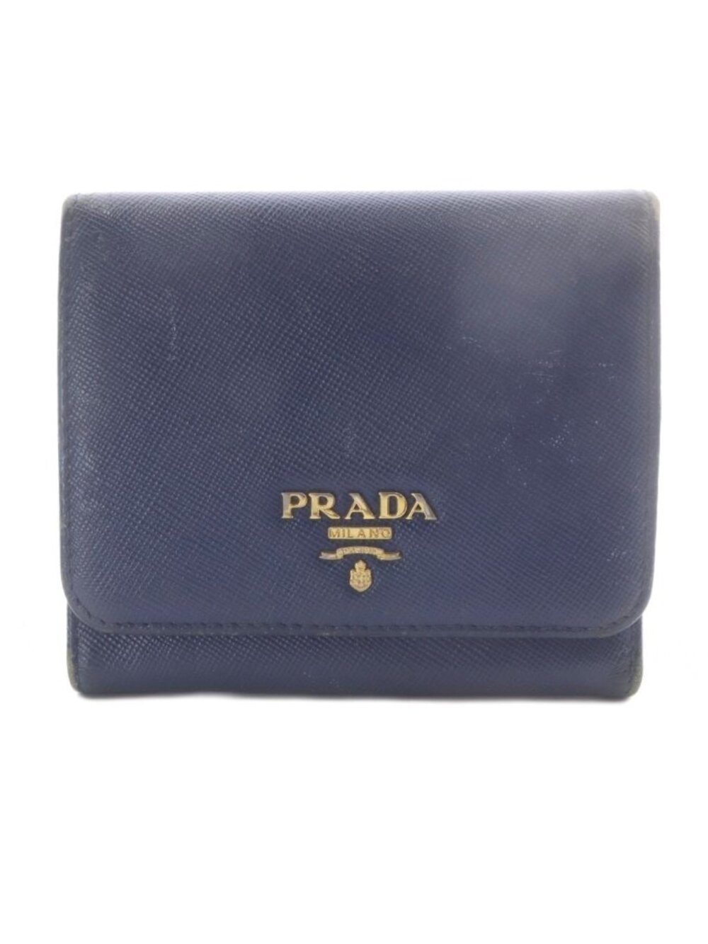 Prada Wallet Trifold Logo Blue